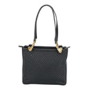 BALLY Shoulder Bag Leather Black Gold Auth 101463-2
