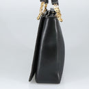 BALLY Shoulder Bag Leather Black Gold Auth 101463-4