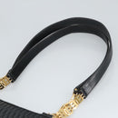 BALLY Shoulder Bag Leather Black Gold Auth 101463-8