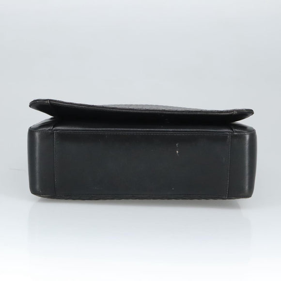 BALLY Shoulder Bag Leather Black Gold Auth 101463