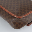 CELINE Macadam Canvas Circle Shoulder Bag PVC Leather Brown Auth 101470-16