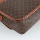 CELINE Macadam Canvas Circle Shoulder Bag PVC Leather Brown Auth 101470-17