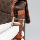 CELINE Macadam Canvas Circle Shoulder Bag PVC Leather Brown Auth 101470-9