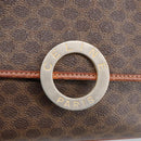 CELINE Macadam Canvas Circle Shoulder Bag PVC Leather Brown Auth 101470-18