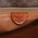 CELINE Macadam Canvas Circle Shoulder Bag PVC Leather Brown Auth 101470-12