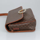 CELINE Macadam Canvas Circle Shoulder Bag PVC Leather Brown Auth 101470-4