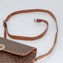 CELINE Macadam Canvas Circle Shoulder Bag PVC Leather Brown Auth 101470-8