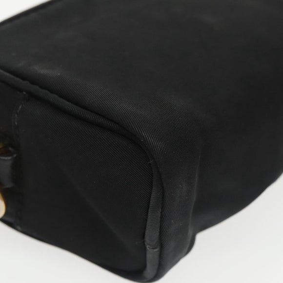 PRADA Pouch Nylon Black Gold Auth 101547