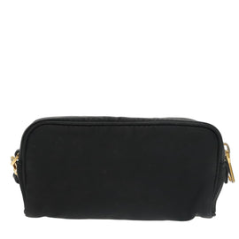 PRADA Pouch Nylon Black Gold Auth 101547 - 0