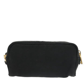 PRADA Pouch Nylon Black Gold Auth 101547 - 0
