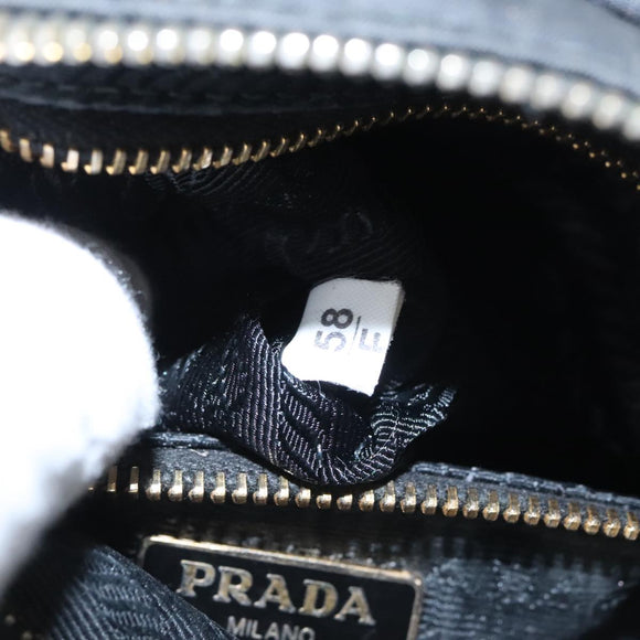 PRADA Pouch Nylon Black Gold Auth 101547