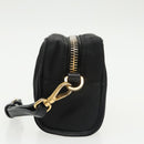PRADA Pouch Nylon Black Gold Auth 101547-3