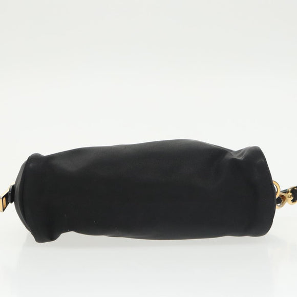 PRADA Pouch Nylon Black Gold Auth 101547
