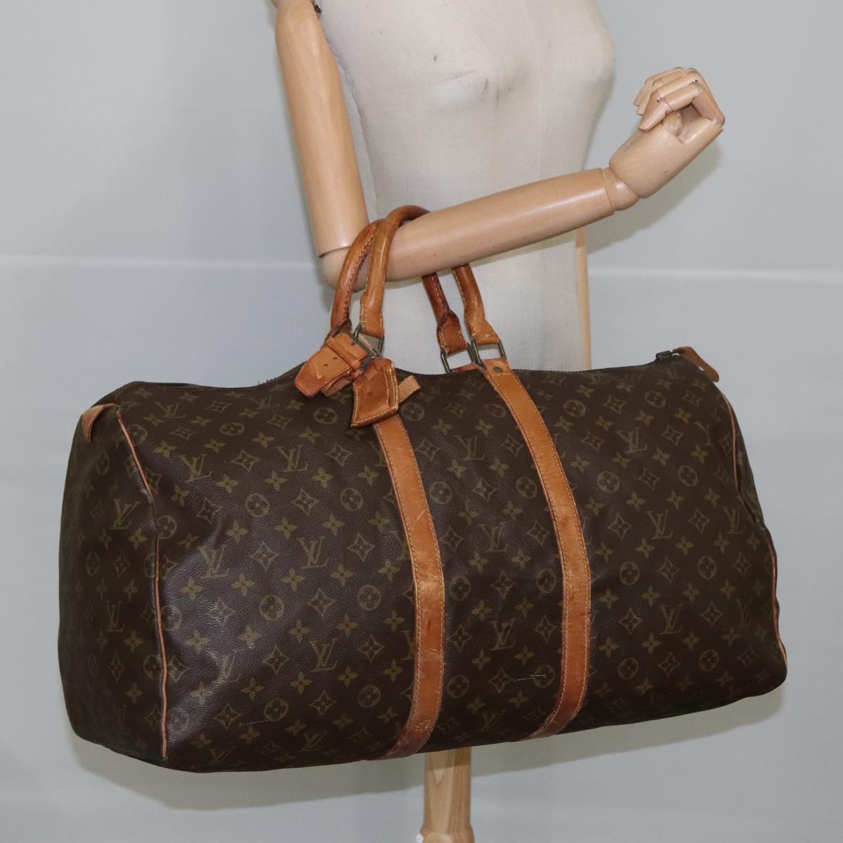 LOUIS VUITTON Monogram Keepall 55 Boston Bag Vintage M41424 LV Auth 101552