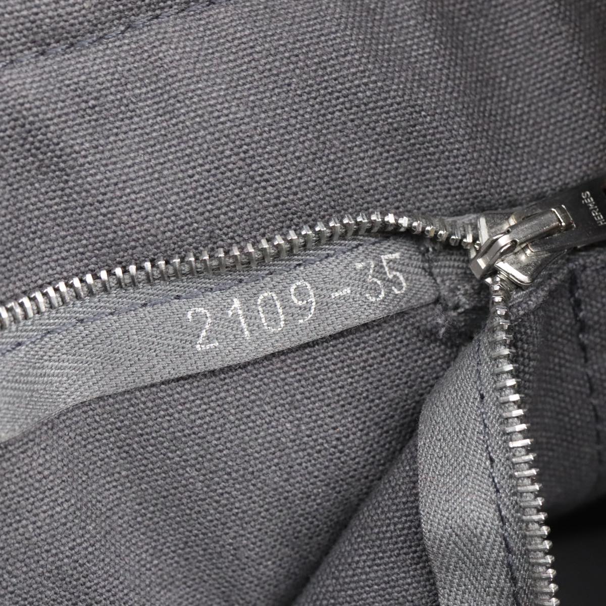 HERMES Fourre Tout MM Tote Bag Canvas Gray Silver Auth 101560