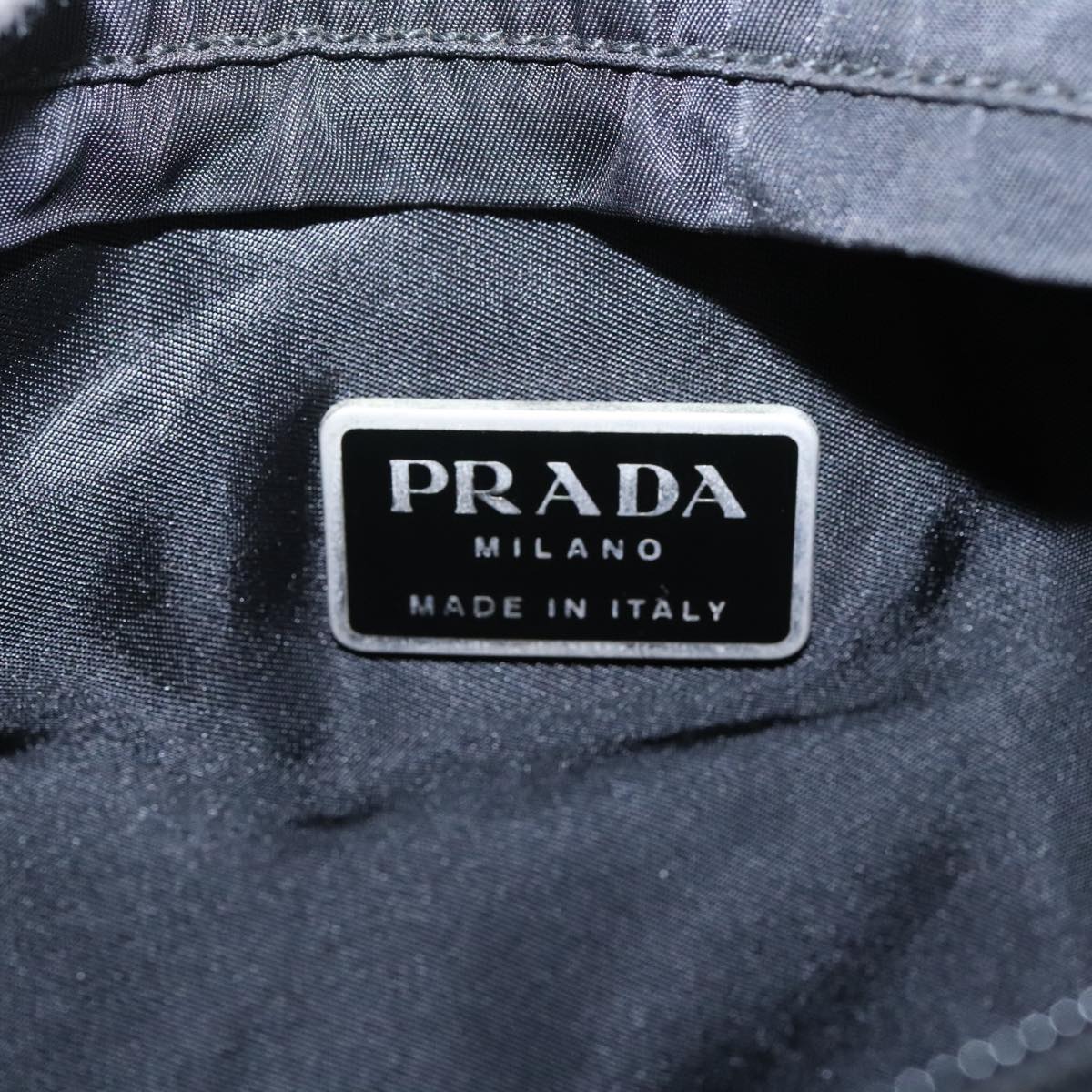 PRADA Shoulder Bag Nylon Black Silver Auth 101568