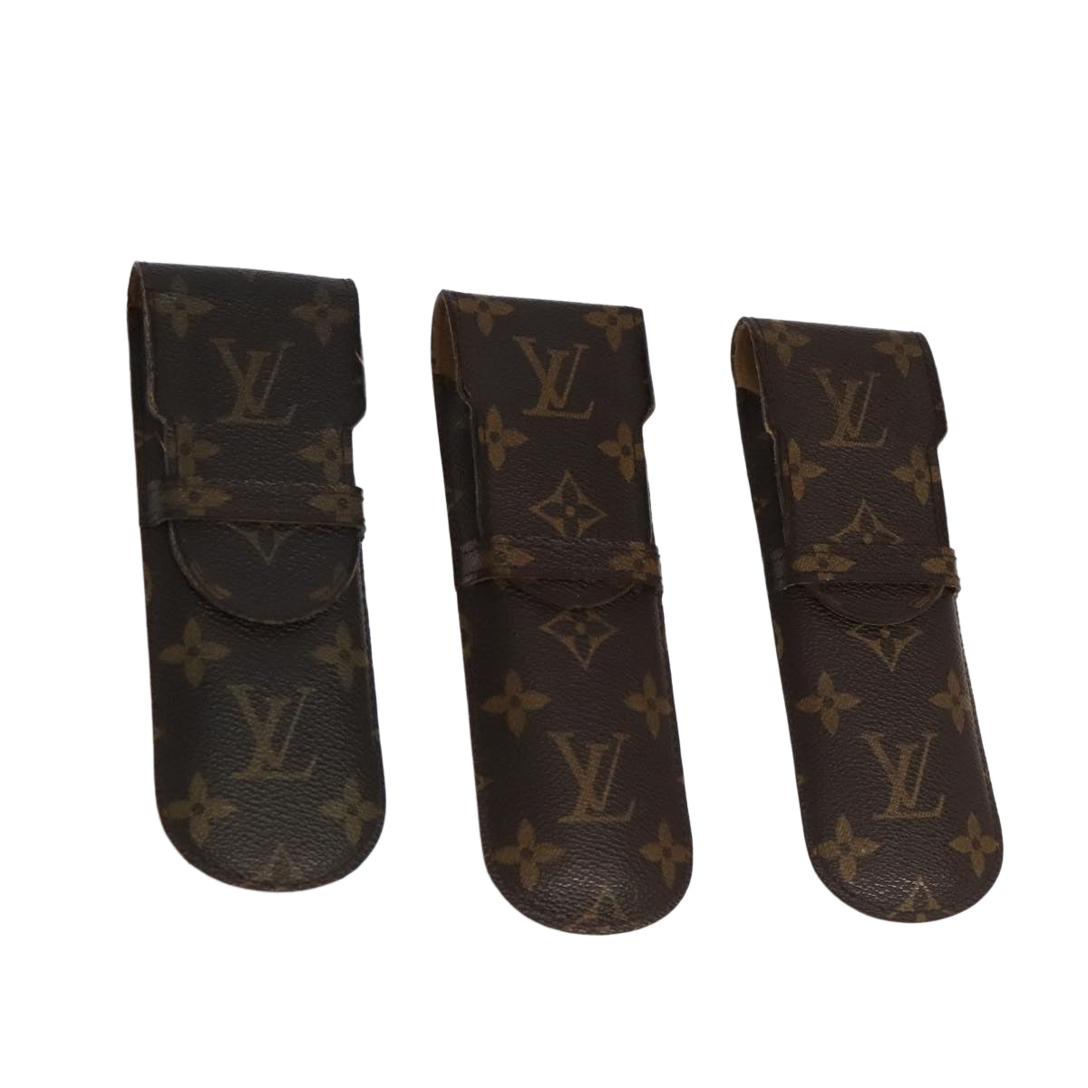 LOUIS VUITTON Monogram Etui Stilo Pen Case 3Set M62990 LV Auth 101576