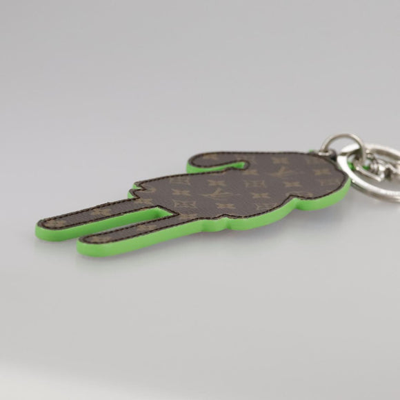 LOUIS VUITTON Porte Cles LV Rabbit Key Ring Leather Blue MP2917 LV Auth 101591