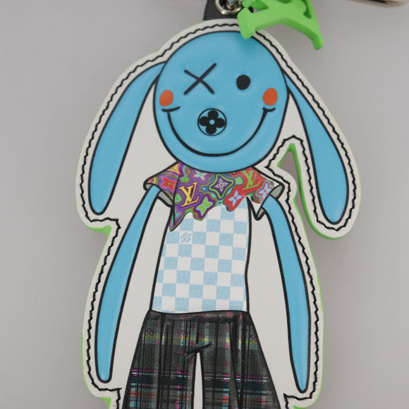LOUIS VUITTON Porte Cles LV Rabbit Key Ring Leather Blue MP2917 LV Auth 101591