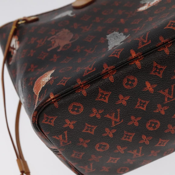 LOUIS VUITTON Catgram Neverfull MM Tote Bag M44441 LV Auth 101672SM