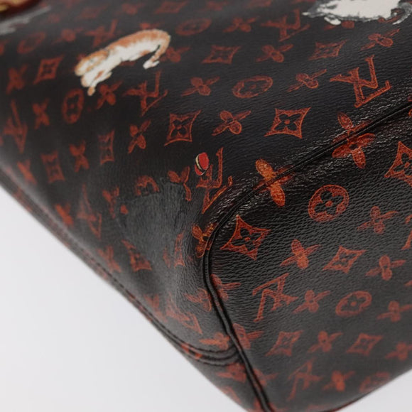 LOUIS VUITTON Catgram Neverfull MM Tote Bag M44441 LV Auth 101672SA