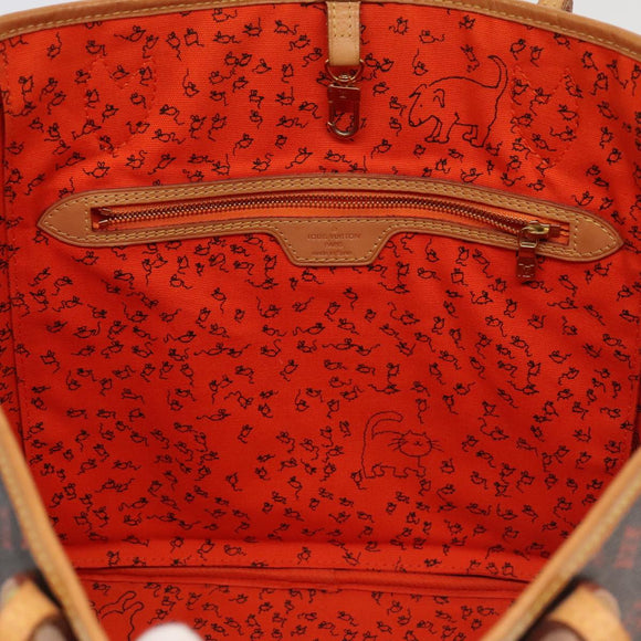 LOUIS VUITTON Catgram Neverfull MM Tote Bag M44441 LV Auth 101672SA