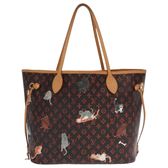 LOUIS VUITTON Catgram Neverfull MM Tote Bag M44441 LV Auth 101672SA