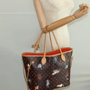 LOUIS VUITTON Catgram Neverfull MM Tote Bag M44441 LV Auth 101672SM-33