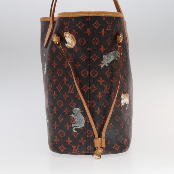 LOUIS VUITTON Catgram Neverfull MM Tote Bag M44441 LV Auth 101672SM
