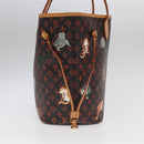 LOUIS VUITTON Catgram Neverfull MM Tote Bag M44441 LV Auth 101672SM-4