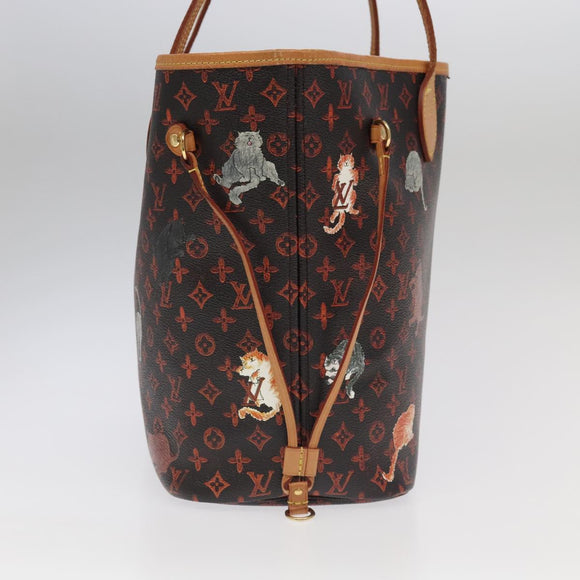 LOUIS VUITTON Catgram Neverfull MM Tote Bag M44441 LV Auth 101672SM
