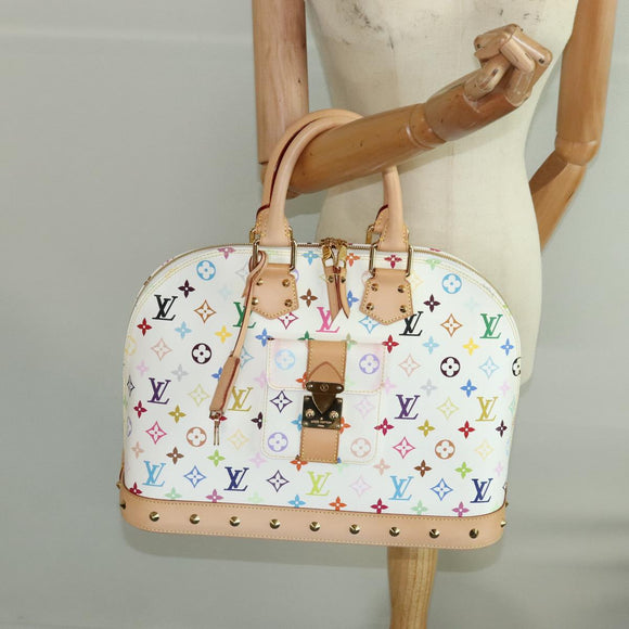 LOUIS VUITTON Monogram Multicolor Alma GM Hand Bag White M40441 LV Auth 101776SM