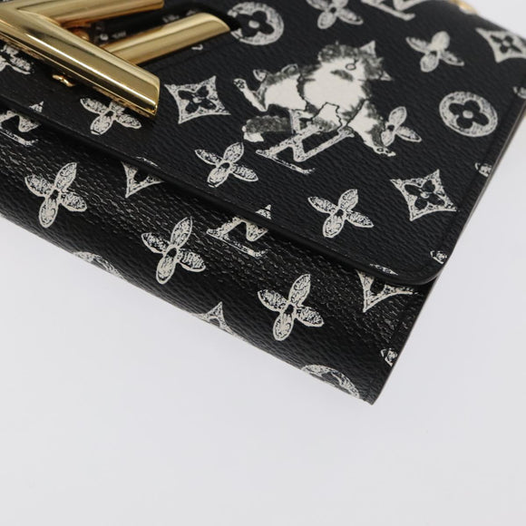 LOUIS VUITTON Monogram Catgram Portefeuille Chain Wallet Black M63888 101778S