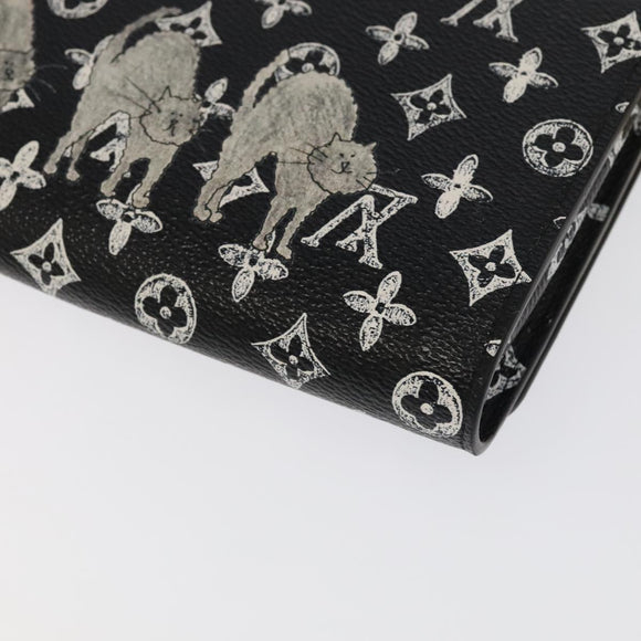 LOUIS VUITTON Monogram Catgram Portefeuille Chain Wallet Black M63888 101778S