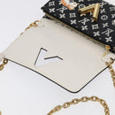 LOUIS VUITTON Monogram Catgram Portefeuille Chain Wallet Black M63888 101778S-9