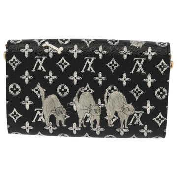 LOUIS VUITTON Monogram Catgram Portefeuille Chain Wallet Black M63888 101778S - 0