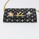 LOUIS VUITTON Monogram Catgram Portefeuille Chain Wallet Black M63888 101778S-5