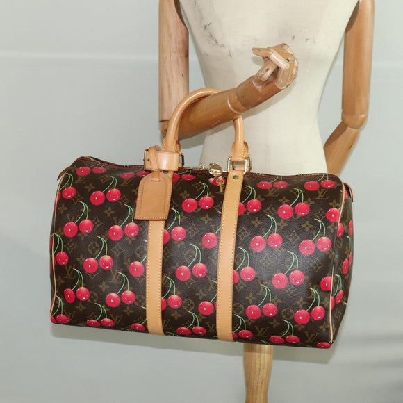 LOUIS VUITTON Monogram Cherry Keepall 45 Boston Tasche M95011 LV Auth 101791SM