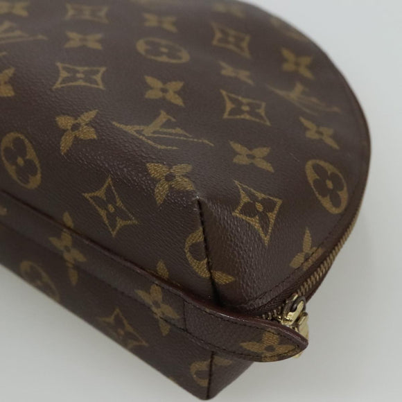 LOUIS VUITTON Monogram Trousse Demi Ronde Cosmetic Pouch M47520 LV Auth 101823