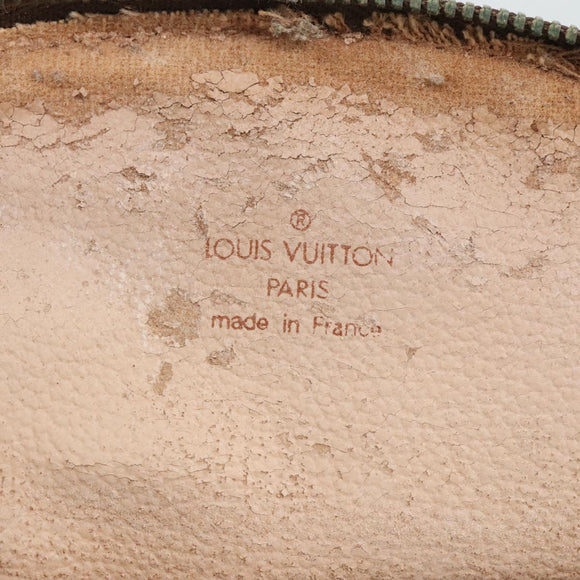 LOUIS VUITTON Monogram Trousse Demi Ronde Cosmetic Pouch M47520 LV Auth 101823