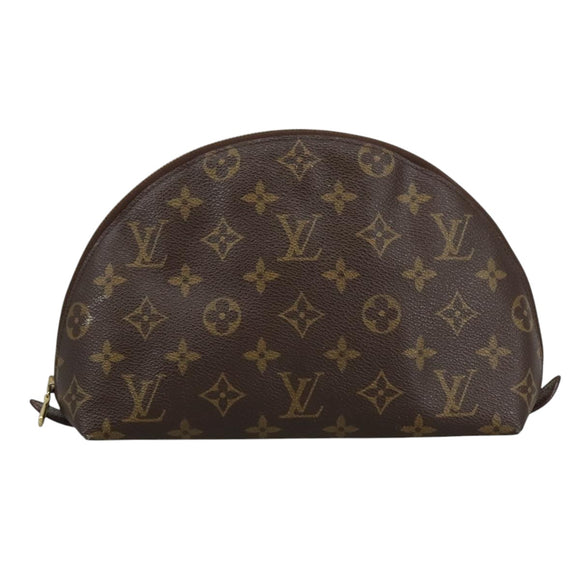 LOUIS VUITTON Monogram Trousse Demi Ronde Cosmetic Pouch M47520 LV Auth 101823