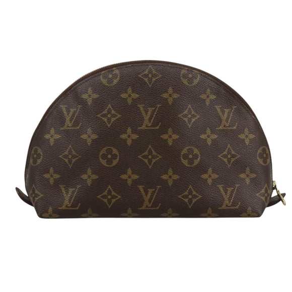LOUIS VUITTON Monogram Trousse Demi Ronde Cosmetic Pouch M47520 LV Auth 101823
