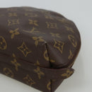 LOUIS VUITTON Monogram Trousse Demi Ronde Cosmetic Pouch M47520 LV Auth 101823-7