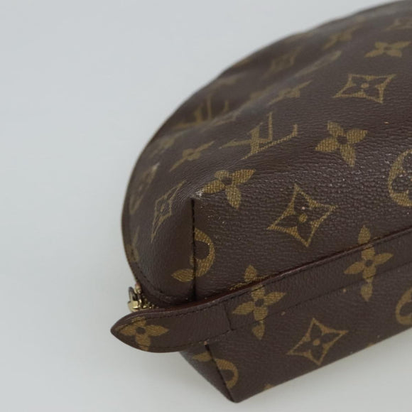 LOUIS VUITTON Monogram Trousse Demi Ronde Cosmetic Pouch M47520 LV Auth 101823