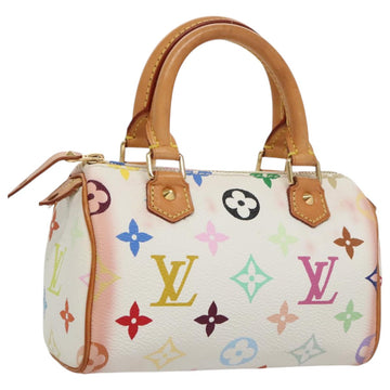 LOUIS VUITTON Monogram Multicolor Mini Speedy Hand Bag White M92645 Auth 101826V