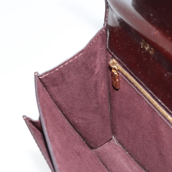 LOUIS VUITTON Vernis Monceau BB Hand Bag 2way Amarante M91580 LV Auth 101839