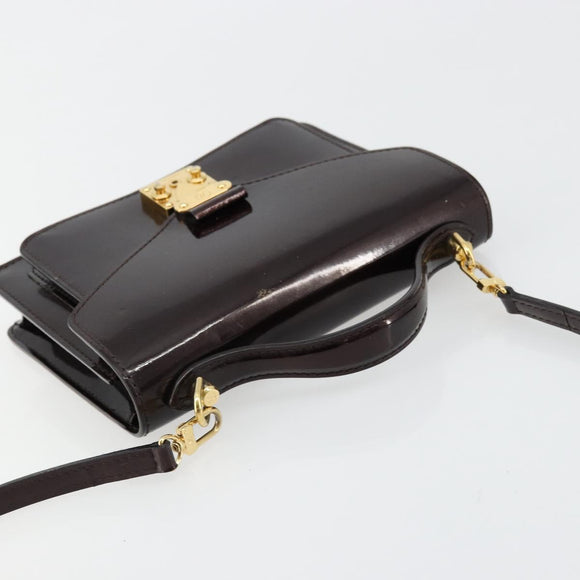 LOUIS VUITTON Vernis Monceau BB Hand Bag 2way Amarante M91580 LV Auth 101839