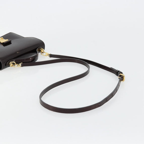 LOUIS VUITTON Vernis Monceau BB Hand Bag 2way Amarante M91580 LV Auth 101839