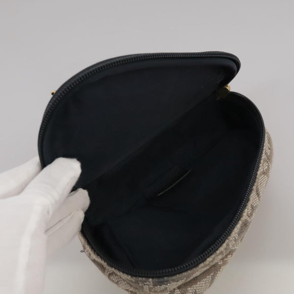Christian Dior Trotter Canvas Saddle Pouch Navy Gold Auth 101852