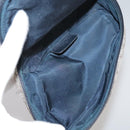 Christian Dior Trotter Canvas Saddle Pouch Navy Gold Auth 101852-11